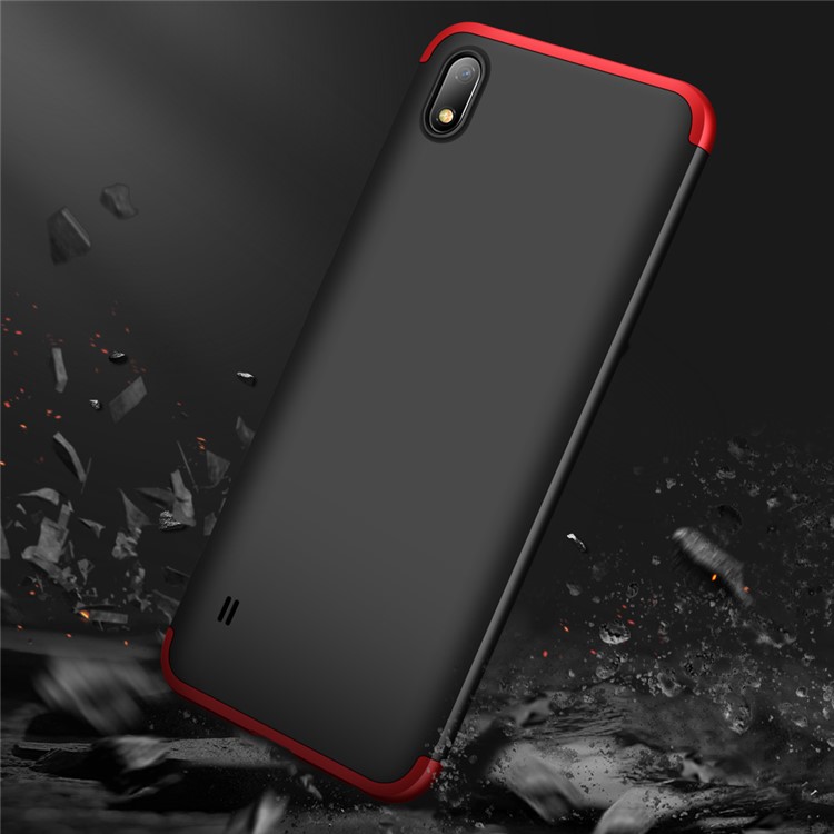GKK Abnehmbares 3-teiliges, Mattes, Hartes PC-Gehäuse Für Das Samsung Galaxy A10 - Rot / Schwarz-6
