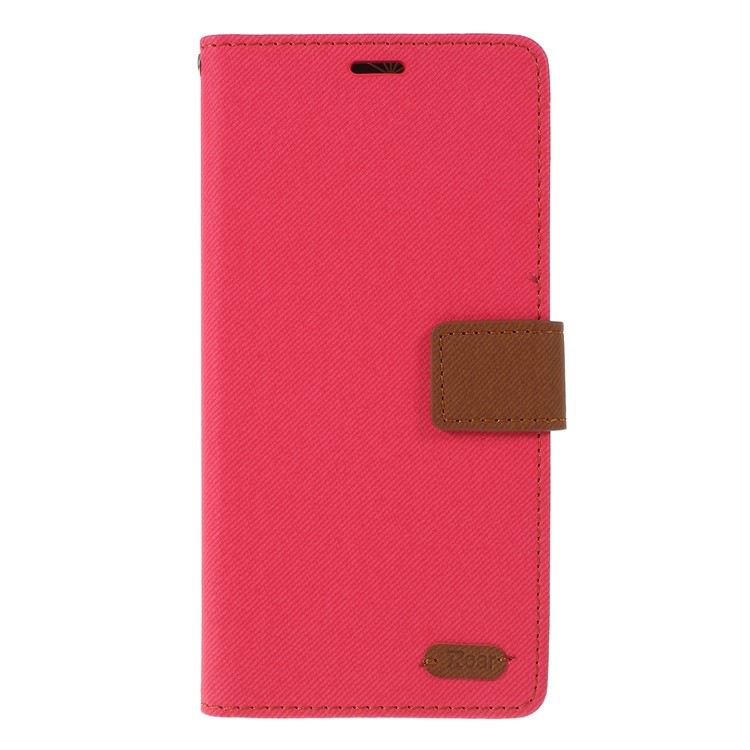 Caso De Carteira De Couro De Grão De Sarja ROAR KOREA Para Samsung Galaxy A70 - Rosa-1