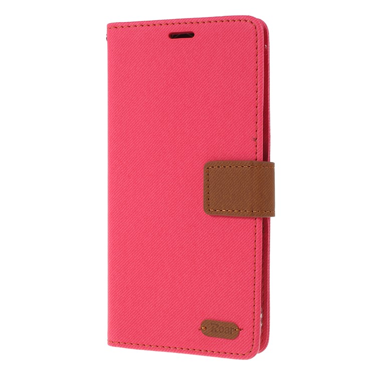 Caso De Carteira De Couro De Grão De Sarja ROAR KOREA Para Samsung Galaxy A70 - Rosa-5