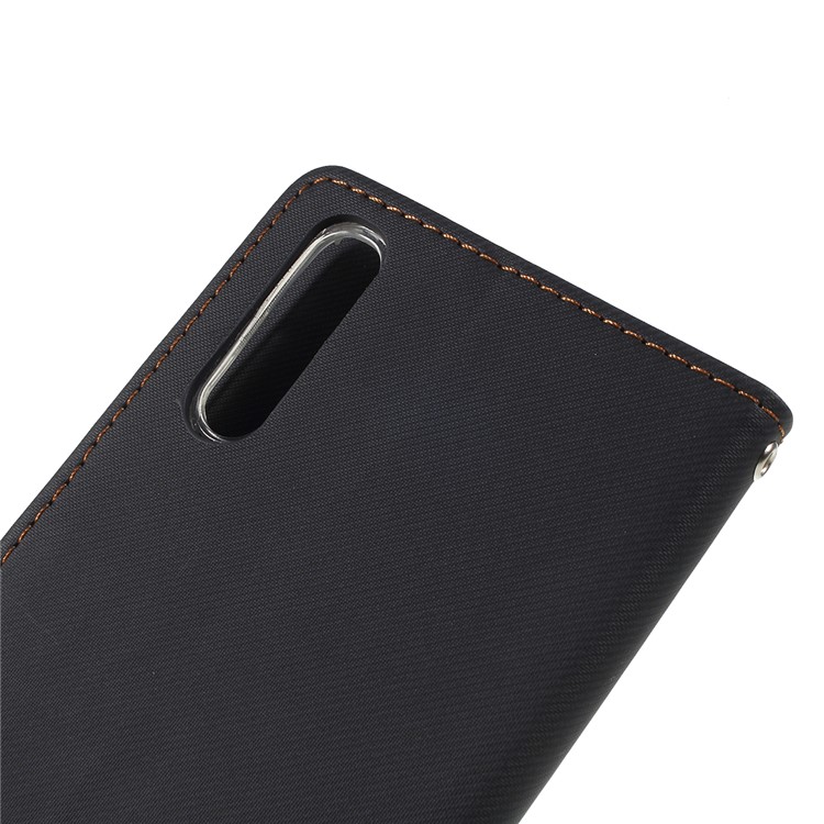 ROAR KOREA Twill Grain Leather Wallet Case for Samsung Galaxy A50 - Black-5