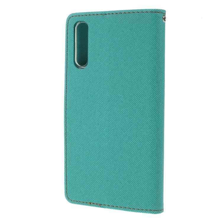 Caso De Carteira De Couro De Grão De Sarja ROAR KOREA Para Samsung Galaxy A50 - Verde-6