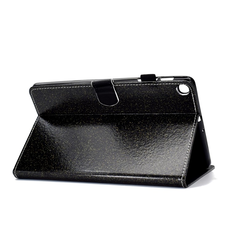 Coubette en Cuir de Cartes Poudre Étincelante Couverture Pour Samsung Galaxy Tab A 10.1 (2019) SM-T510 / SM-T515 - le Noir