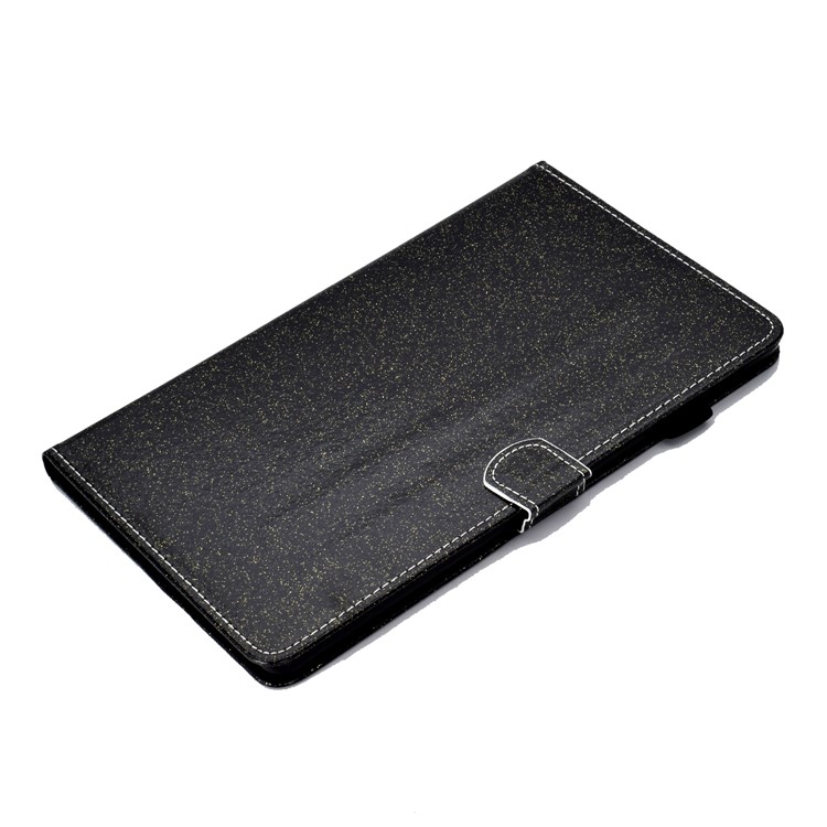 Coubette en Cuir de Cartes Poudre Étincelante Couverture Pour Samsung Galaxy Tab A 10.1 (2019) SM-T510 / SM-T515 - le Noir