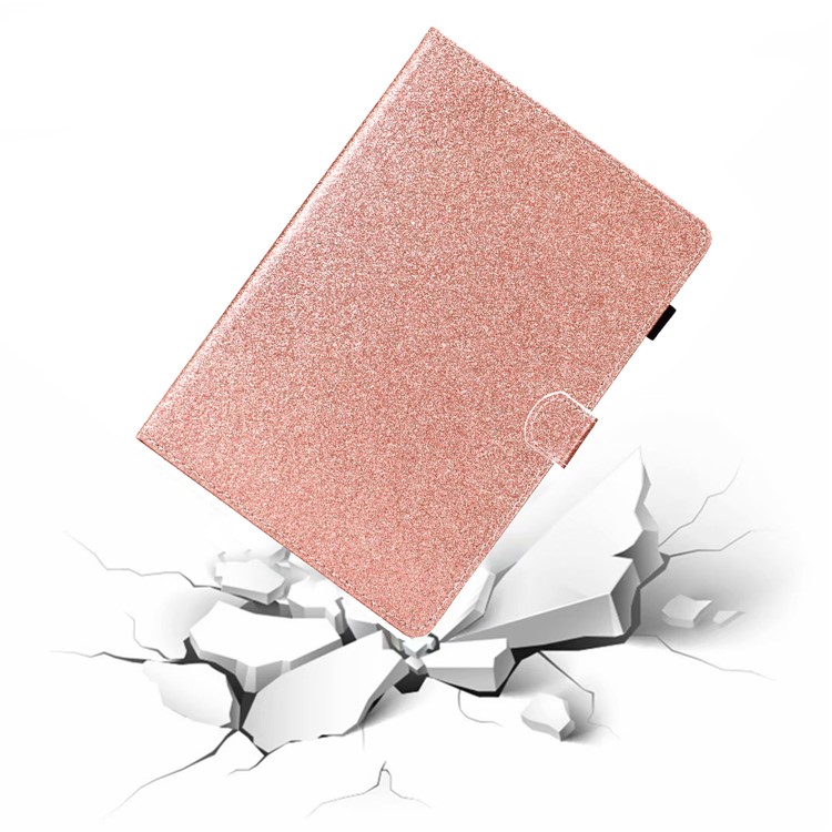 Glitzernden Pulver Kartensteckplätze Stehen Leder Tablet-Cover Für Samsung Galaxy Tab A 10.1 (2019) SM-T510 / SM-T515 - Roségold-8