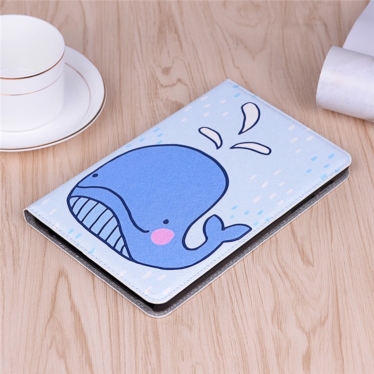 Pattern Printing Wallet Stand Flip Leather Tablet Case for Samsung Galaxy Tab A 8.0 (2019) with S Pen P200 P205 - Whale-6