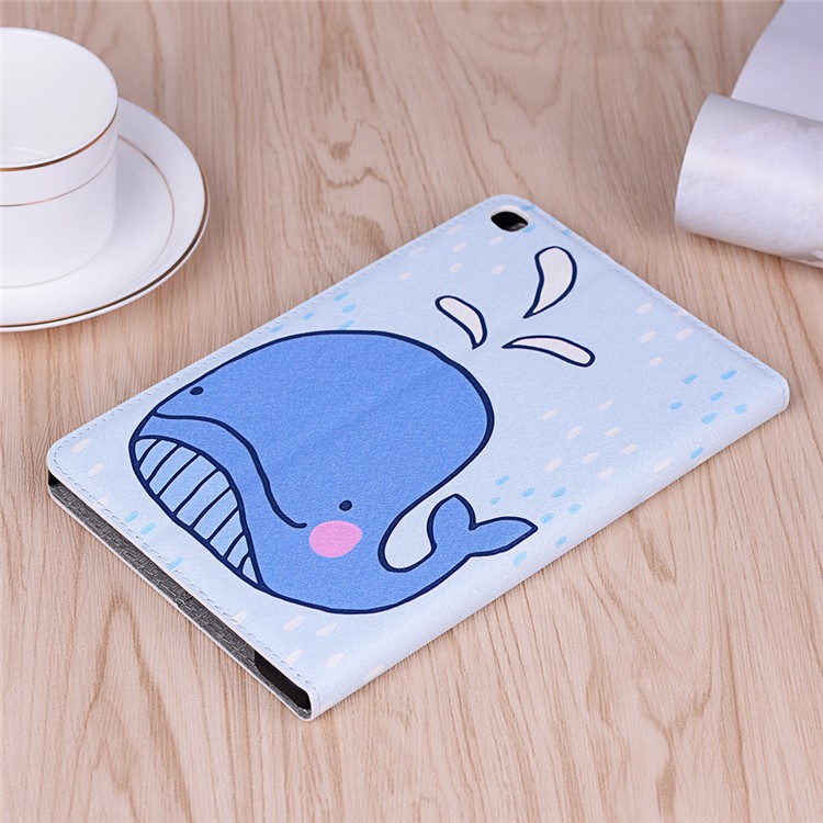 Pattern Printing Wallet Stand Flip Leather Tablet Case for Samsung Galaxy Tab A 8.0 (2019) with S Pen P200 P205 - Whale-7