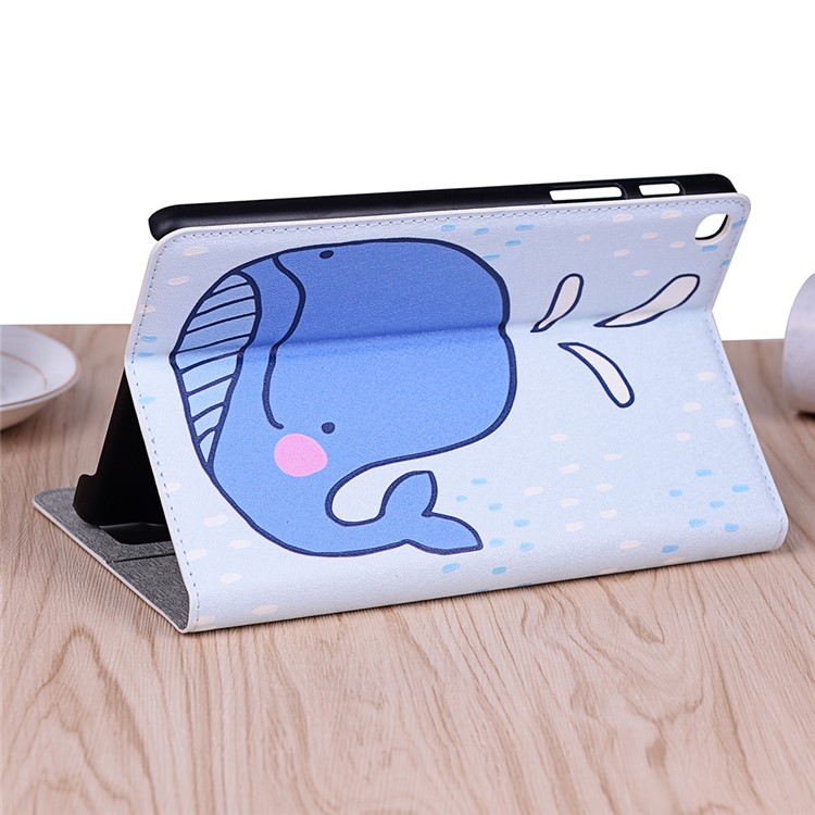 Pattern Printing Wallet Stand Flip Leather Tablet Case for Samsung Galaxy Tab A 8.0 (2019) with S Pen P200 P205 - Whale-8
