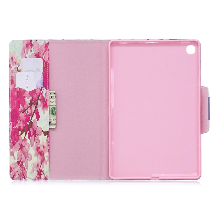 Pattern Printing Wide Clasp Stand Wallet Leather Tablet Case for Galaxy Tab A 10.1 (2019) SM-T510 / SM-T515 - Plum Blossom-4