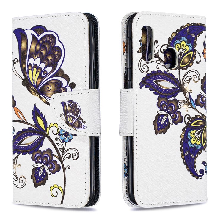 Pattern Printing Wallet Leather Stand Case for Samsung Galaxy A20e - Butterfly Pattern-4