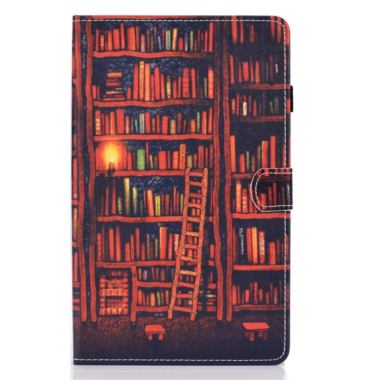 Capa De Tablet De Couro Padrão De Impressão Com Slots De Cartão Para Samsung Galaxy Tab A 10.1 (2019) T515 / T510 - Estante De Livros-2