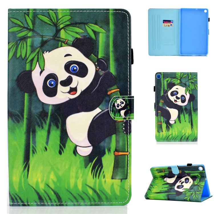

Pattern Printing Leather Tablet Cover with Card Slots for Samsung Galaxy Tab S5e SM-T720 - Bamboo and Panda, Galaxy Tab S5e SM-T720