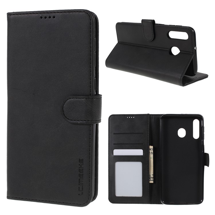 LC.IMEEKE Leather Wallet Case for Samsung Galaxy M30/A40s - Black-1