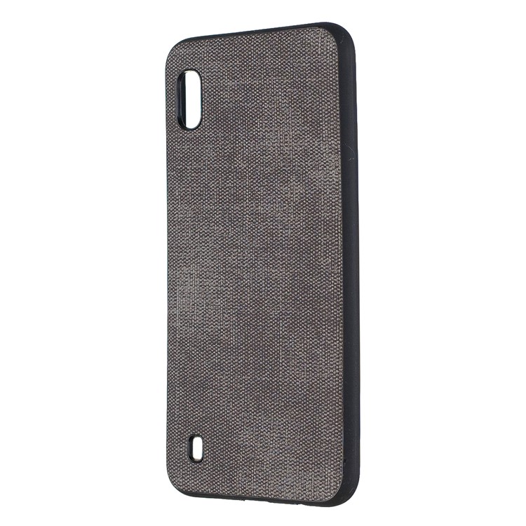Denim PU Couro Revestido De Telefone TPU Para Samsung Galaxy A10 - Cinza Escuro-2
