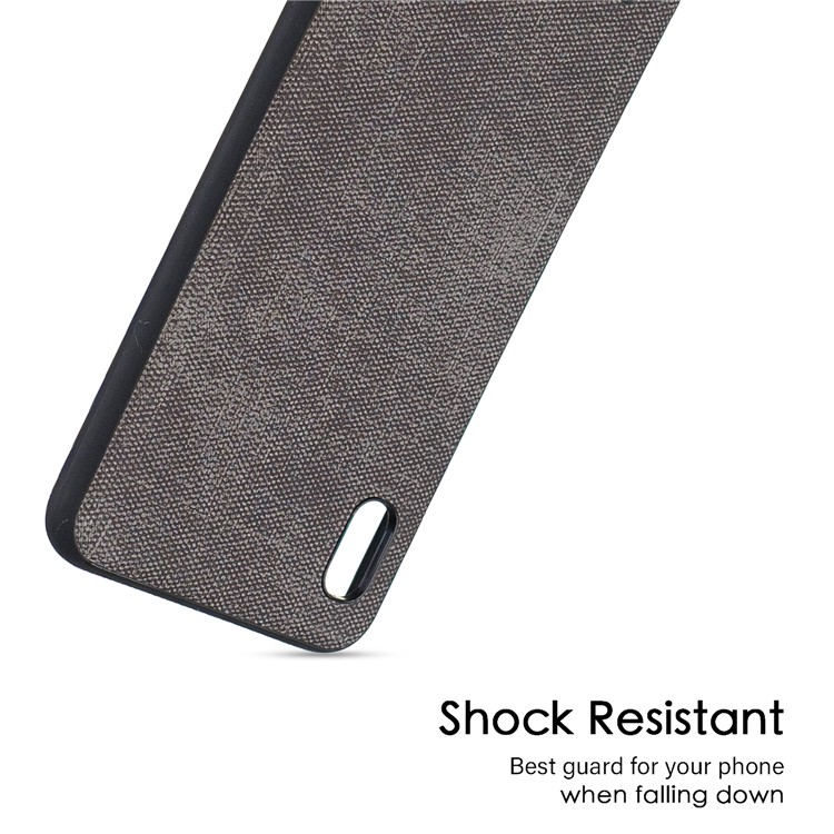 Denim PU Couro Revestido De Telefone TPU Para Samsung Galaxy A10 - Cinza Escuro-4