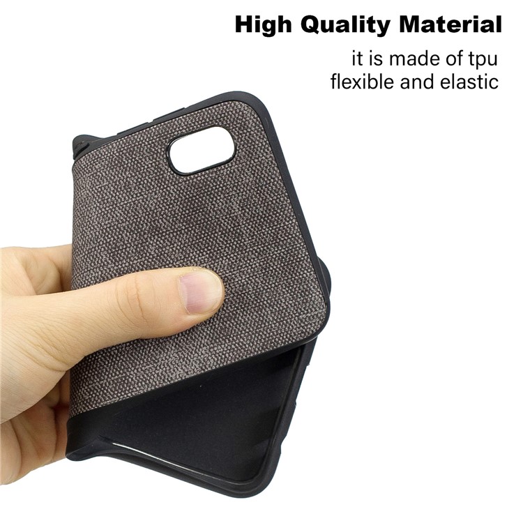 Denim PU Couro Revestido De Telefone TPU Para Samsung Galaxy A10 - Cinza Escuro-6