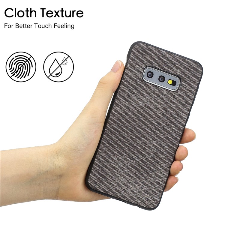 Denim PU Leather Coated TPU Phone Casing for Samsung Galaxy S10e - Dark Grey-5