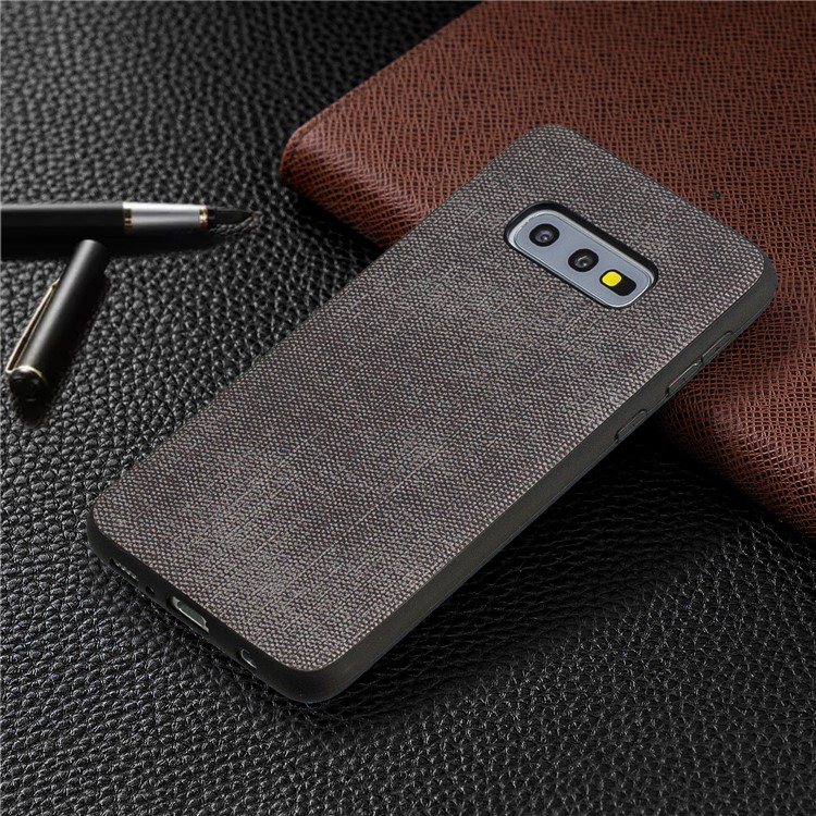 Denim PU Leather Coated TPU Phone Casing for Samsung Galaxy S10e - Dark Grey-7