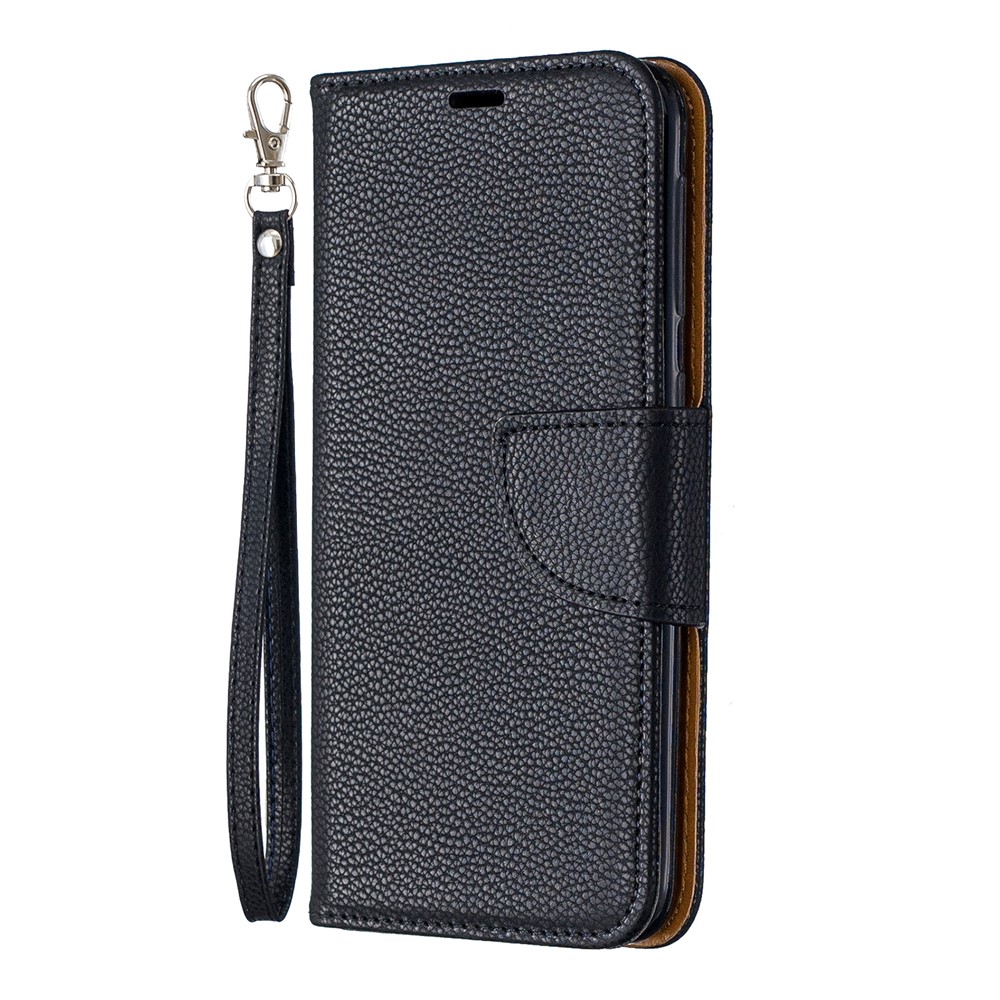 Litchi Skin Leather Wallet Case for Samsung Galaxy A20e - Black-2
