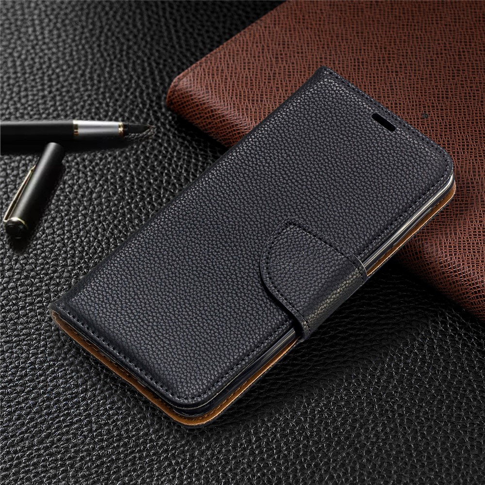 Litchi Skin Leather Wallet Case for Samsung Galaxy A20e - Black-7
