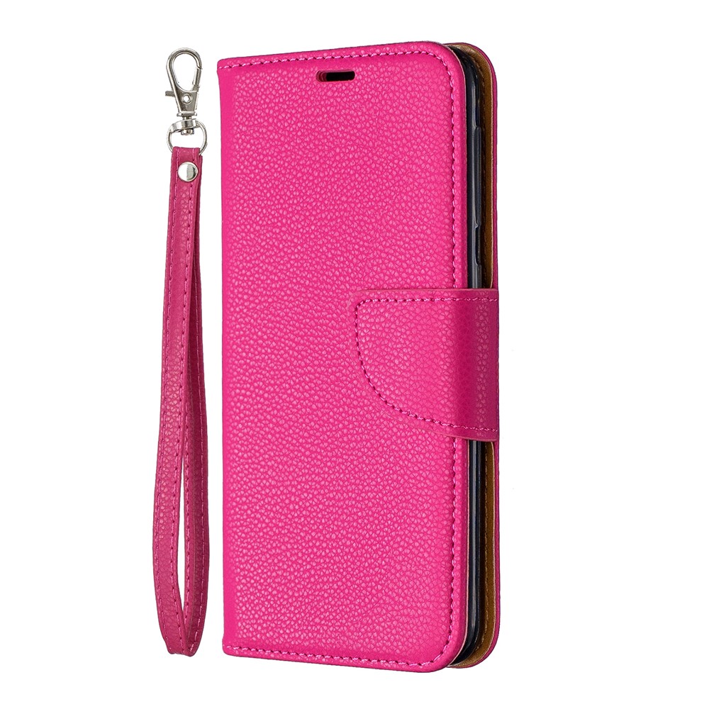 Litchi Haut Leder Brieftasche Für Samsung Galaxy A20e - Rose-2