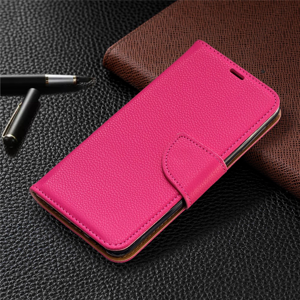 Litchi Haut Leder Brieftasche Für Samsung Galaxy A20e - Rose-6