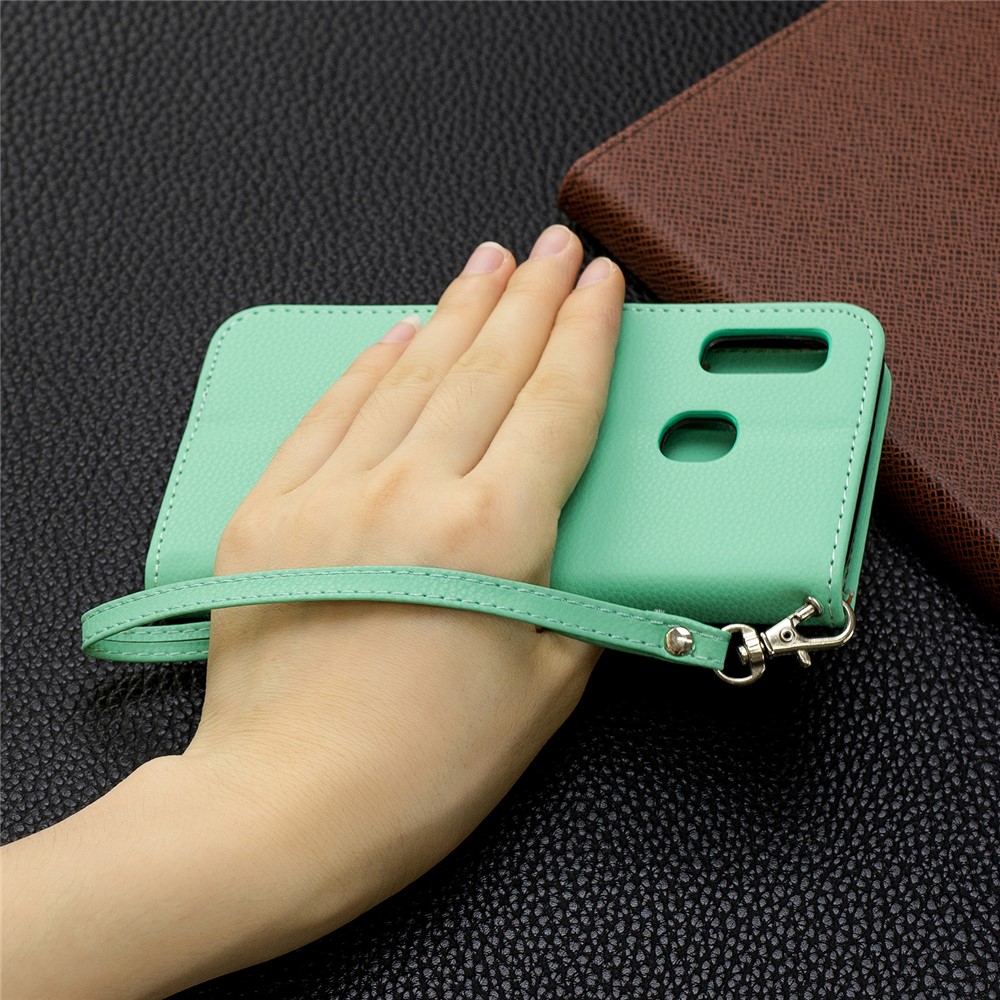 Funda Billetera De Piel Litchi Para Samsung Galaxy A20e - Verde-9