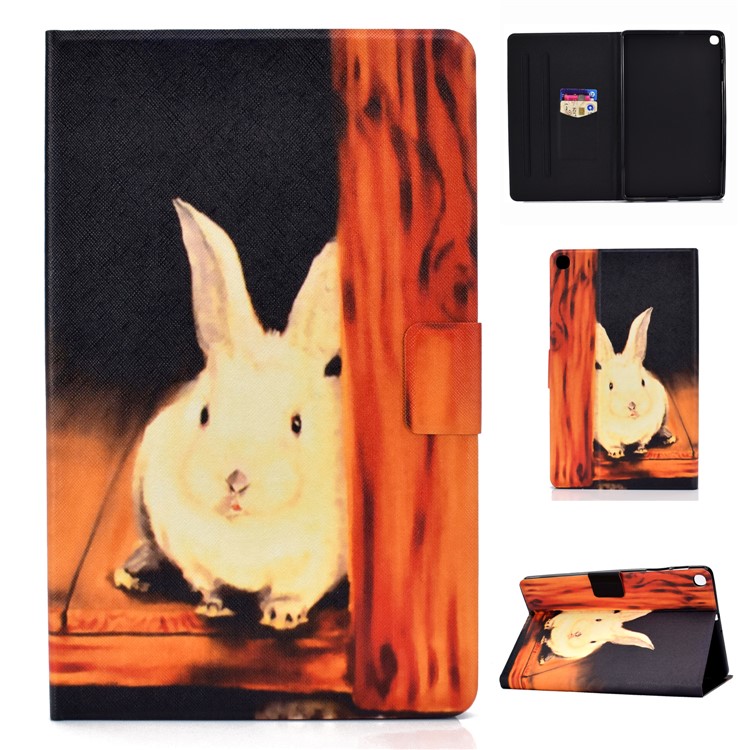 

Patterned PU Leather Card Holder Stand Flip Case for Samsung Galaxy Tab A 8.0 (2019) with S Pen P200 P205- Rabbit, Galaxy Tab A 8.0 (2019) with S Pen P200