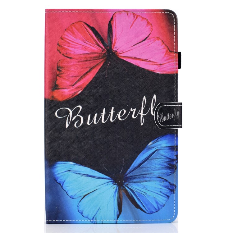 Patterned Leather Card Holder Tablet Case for Samsung Galaxy Tab A 8 (2019)/Galaxy Tab A with S Pen SM-P200 - Two Butterflies-2