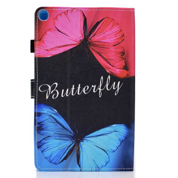 Patterned Leather Card Holder Tablet Case for Samsung Galaxy Tab A 8 (2019)/Galaxy Tab A with S Pen SM-P200 - Two Butterflies-3