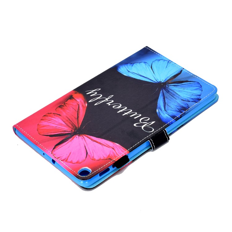 Patterned Leather Card Holder Tablet Case for Samsung Galaxy Tab A 8 (2019)/Galaxy Tab A with S Pen SM-P200 - Two Butterflies-6