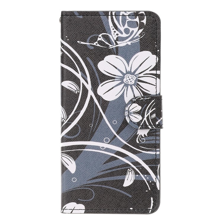 

Pattern Printing Leather Wallet Stand Case for Samsung Galaxy M20 - Elegant Flowers, Galaxy M20