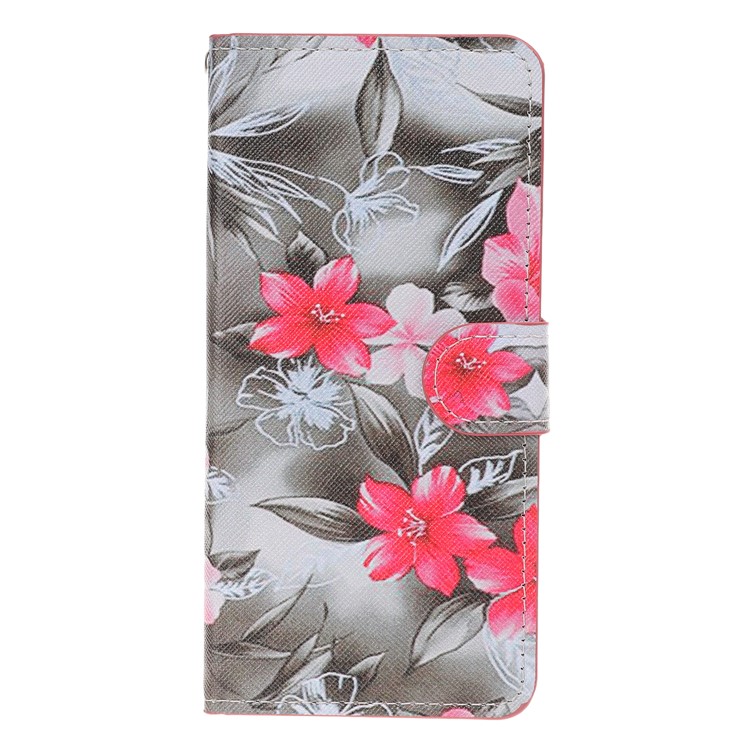 

Pattern Printing Leather Wallet Stand Case for Samsung Galaxy M20 - Vivid Flowers, Galaxy M20
