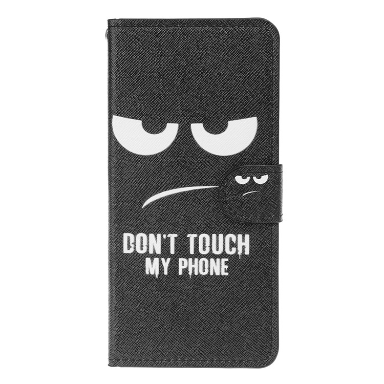 Pattern Printing Leather Wallet Stand Case for Samsung Galaxy A20/A30 - Do not Touch My Phone-1