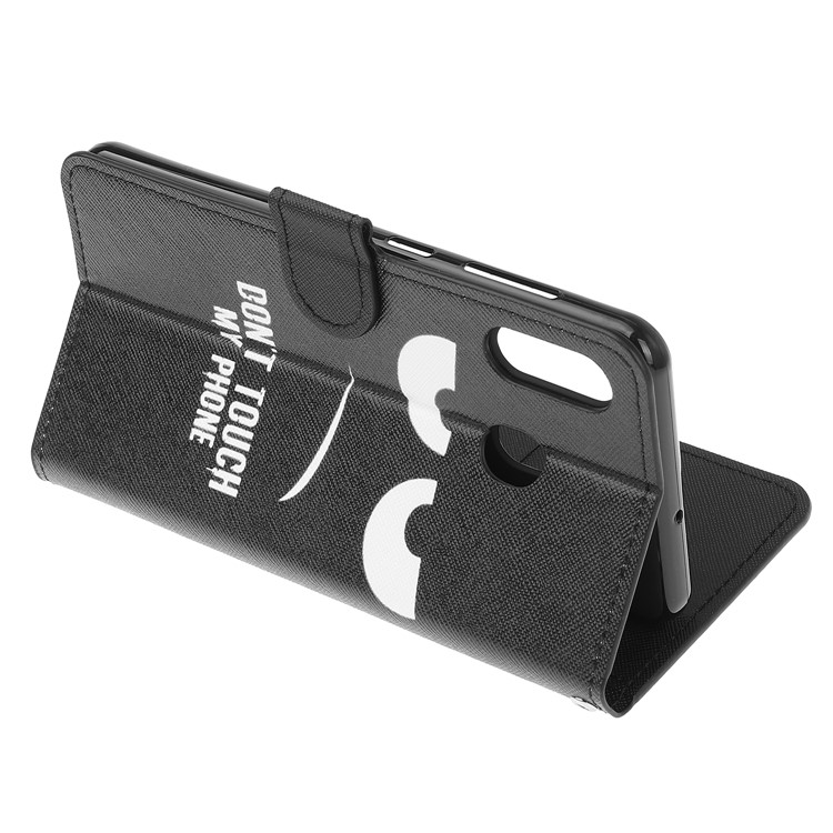 Pattern Printing Leather Wallet Stand Case for Samsung Galaxy A20/A30 - Do not Touch My Phone-3
