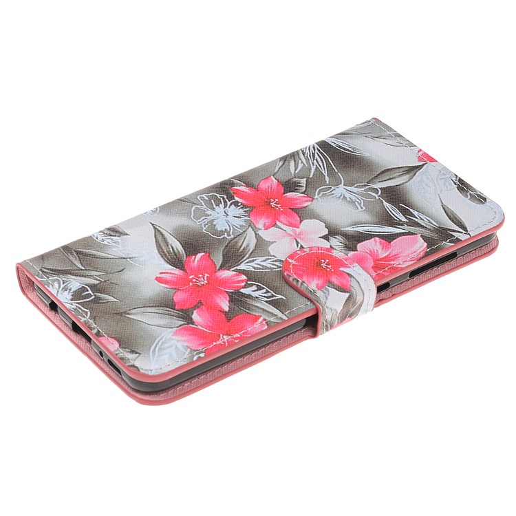 Pattern Printing Leather Wallet Stand Case for Samsung Galaxy A20/A30 - Vivid Flowers-4