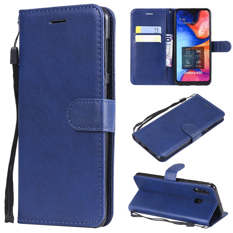 

Wallet PU Leather Phone Cover Stand Case for Samsung Galaxy A30 / Galaxy A20 - Blue, Galaxy A30
