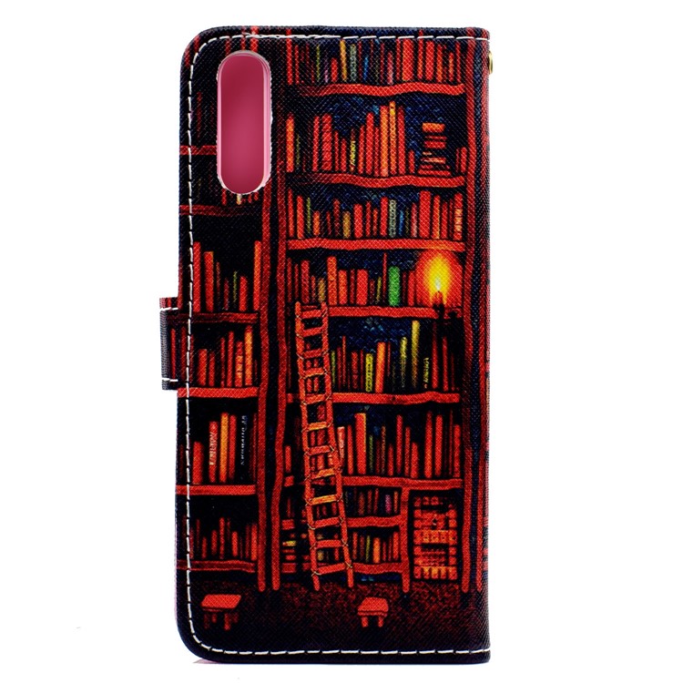 Pattern Printing Leather Wallet Stand Case for Samsung Galaxy A50 - Bookshelf-3