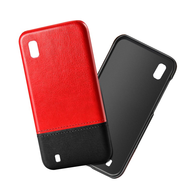 KSQ PU Leather Coated TPU Dual-color Phone Cover for Samsung Galaxy A10 / M10 - Red / Black-4