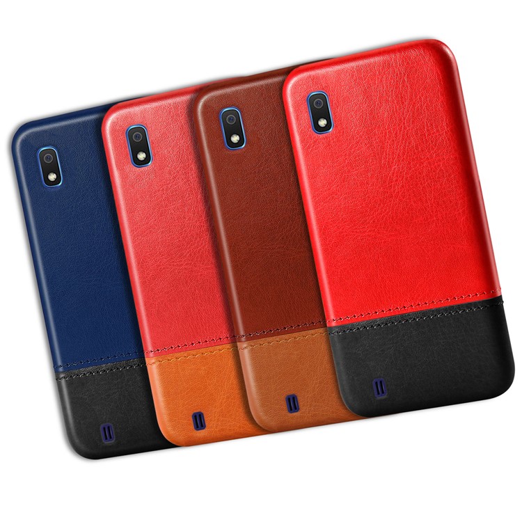 KSQ PU Leather Coated TPU Dual-color Phone Cover for Samsung Galaxy A10 / M10 - Red / Black-5