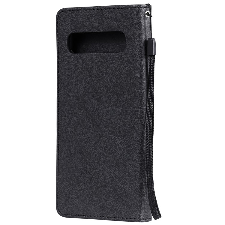 PU Leather Wallet Stand Phone Cover Case for Samsung Galaxy S10 5G - Black-3