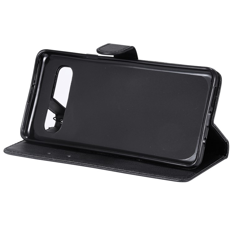 PU Leather Wallet Stand Phone Cover Case for Samsung Galaxy S10 5G - Black-7
