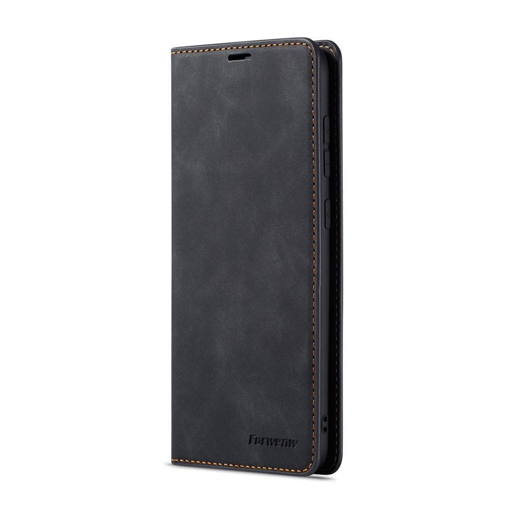 FORWENW Leather Wallet Stand Case for Samsung Galaxy A50 - Black-2