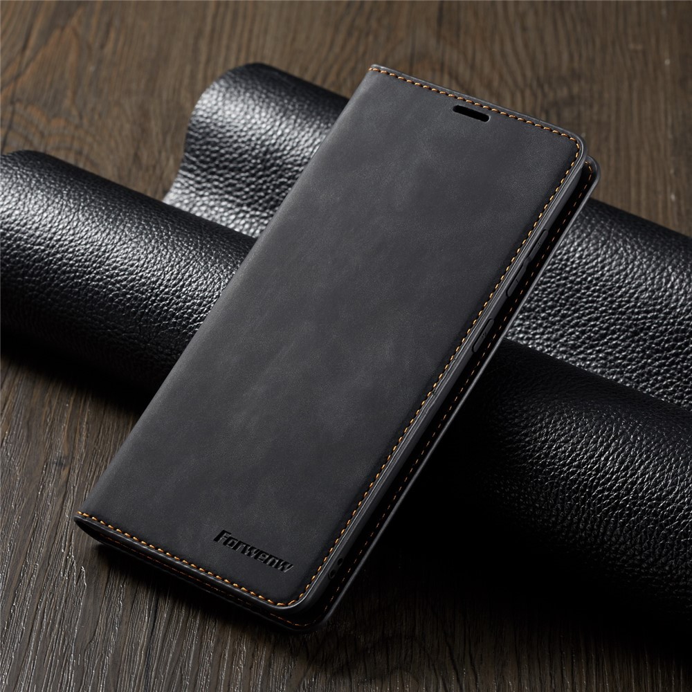 FORWENW Leather Wallet Stand Case for Samsung Galaxy A50 - Black-7