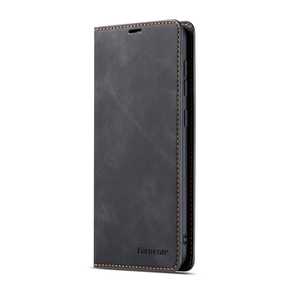 FORWENW Leather Wallet Case for Samsung Galaxy A40 - Black-2