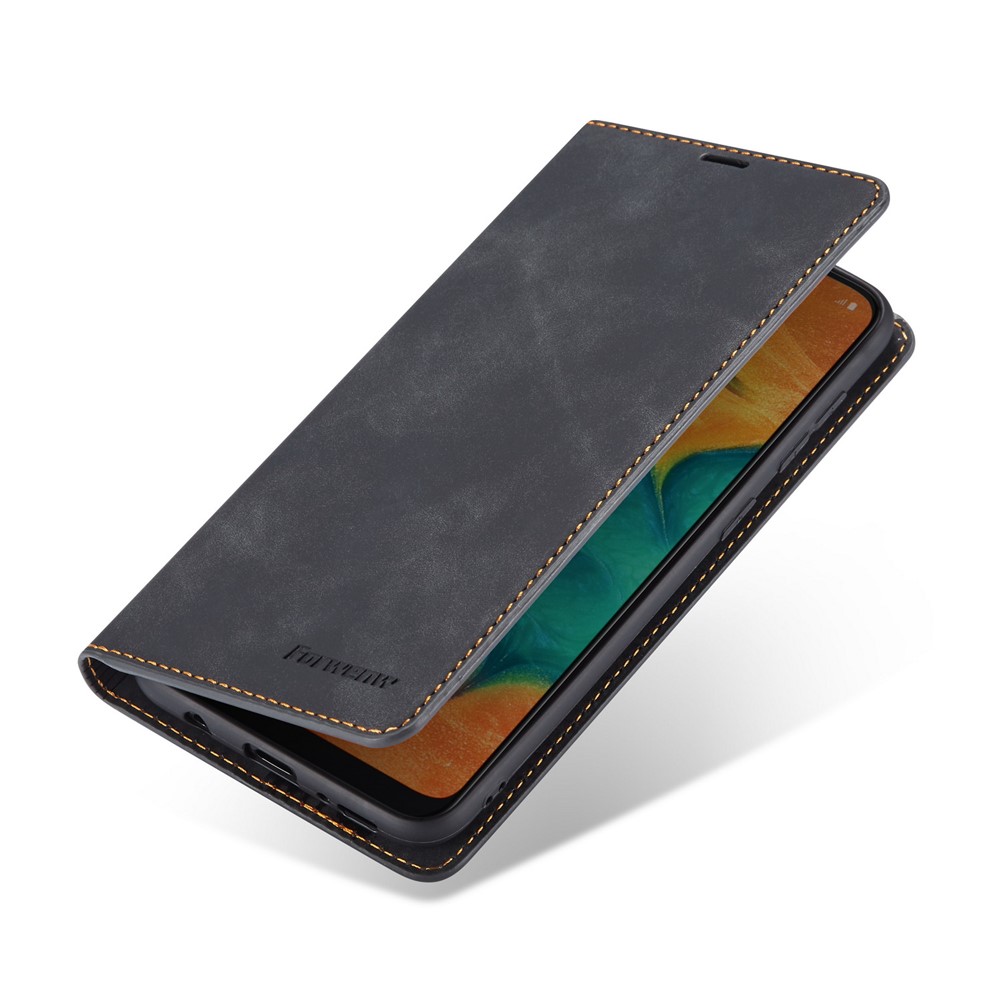 FORWENW Leather Wallet Case for Samsung Galaxy A40 - Black-5