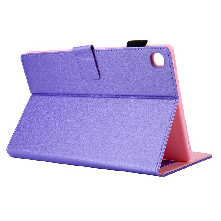 Lines Grain Card Slots Stand Flip Leather Tablet Protective Case for Samsung Galaxy Tab S5e SM-T720 - Purple-5