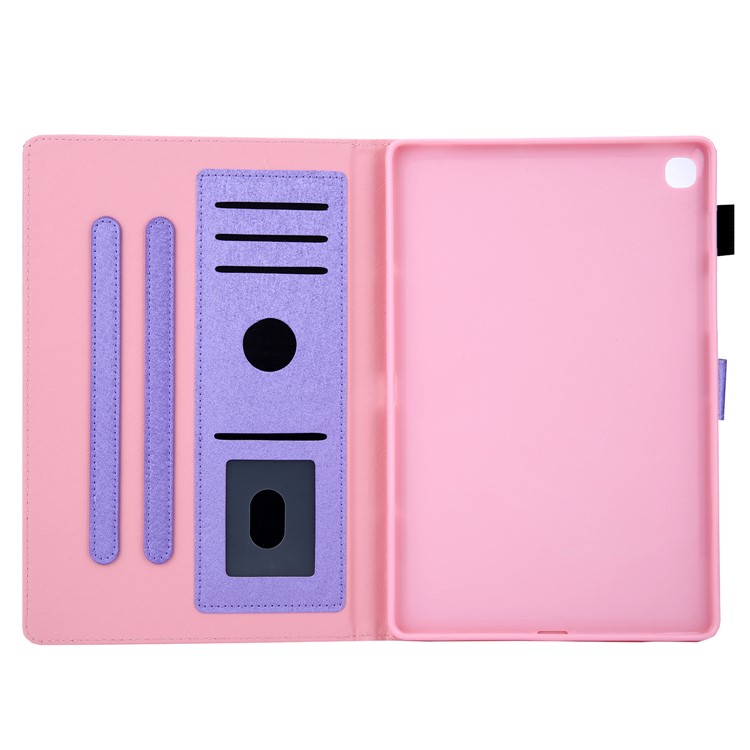 Lines Grain Card Slots Stand Flip Leather Tablet Protective Case for Samsung Galaxy Tab S5e SM-T720 - Purple-6