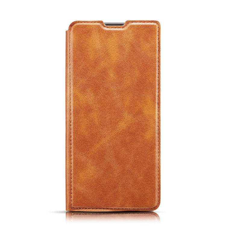 Ultra-thin Simple Style Leather Flip Phone Cover Case with Card Slots for Samsung Galaxy A50 - Brown-13