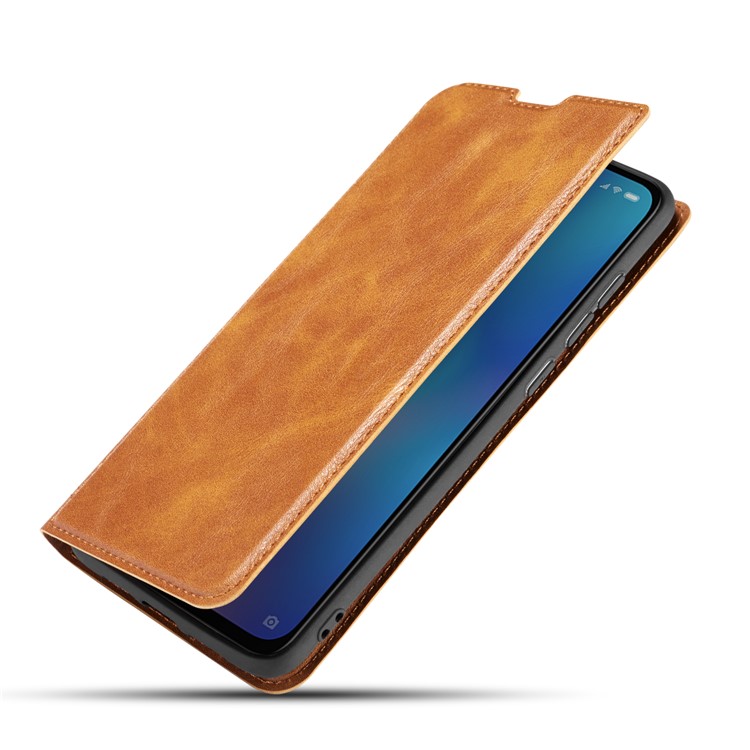 Ultra-thin Simple Style Leather Flip Phone Cover Case with Card Slots for Samsung Galaxy A50 - Brown-15