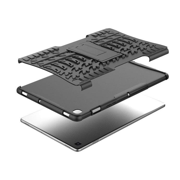 Anti-slip PC + TPU Hybrid Case with Kickstand for Samsung Galaxy Tab S5e SM-T720 - Black-7